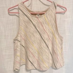 Lou & Grey Striped Cropped Sweater Tank